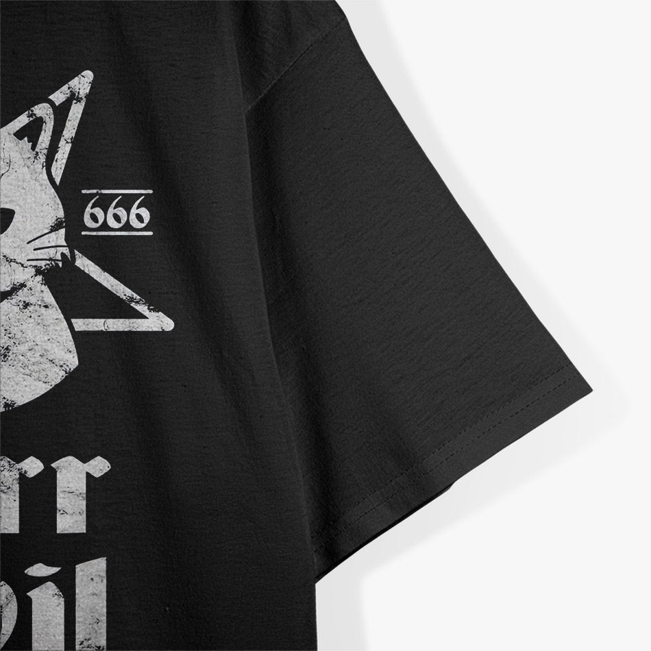 Satanic Cat Purr Evil Satan Pentagram For Atheist T-Shirt