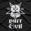 Satanic Cat Purr Evil Satan Pentagram For Atheist T-Shirt