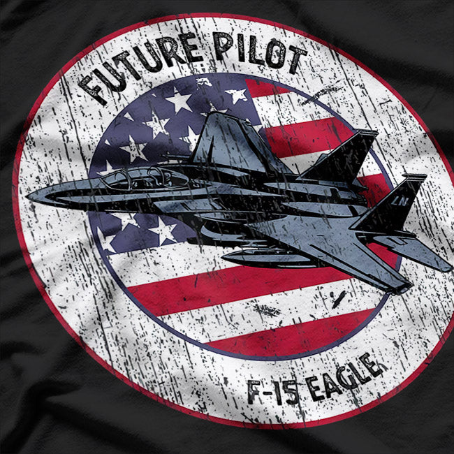 Vintage Future Pilot Fighter Jet Aircraft Airplane F15 Eagle T-Shirt