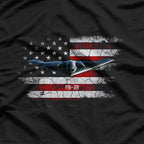 B-2 Spirit Bomber: Stealth & Power with US Flag T-Shirt