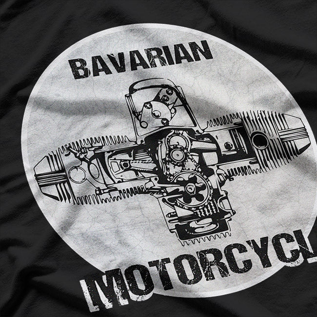 Vintage Bavarian Motorcycle Boxer Engine Inspired Graphic T-Shirt