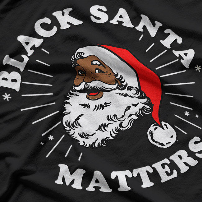 Black Santa – Line Art Holiday Christmas Graphic T-Shirt