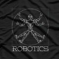 Da Vinci Vitruvian Robot Funny Robotics Engineer Science Geek T-Shirt