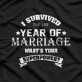 2nd Wedding Anniversary 2 Years Married Gift T-Shirt