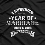 2nd Wedding Anniversary 2 Years Married Gift T-Shirt