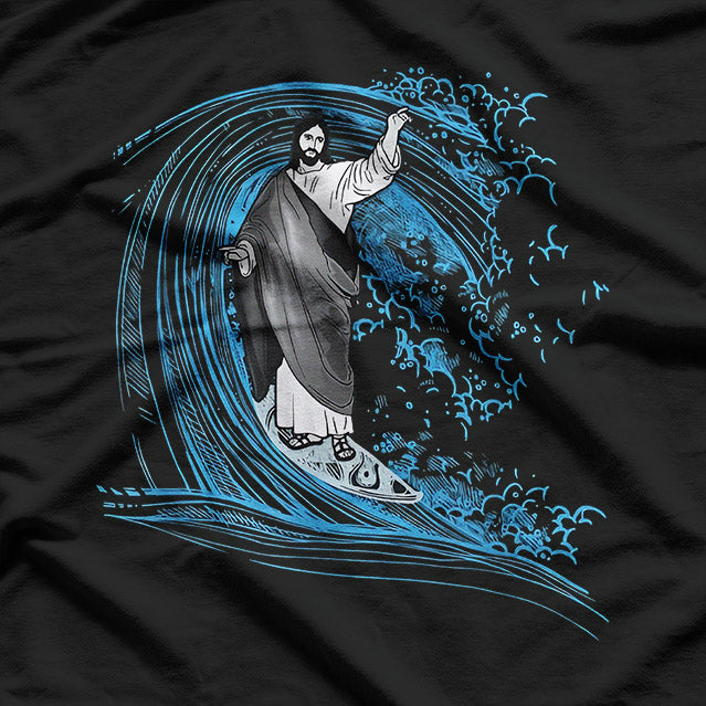 Surfing Jesus – Funny Christian Beach Humor T-Shirt