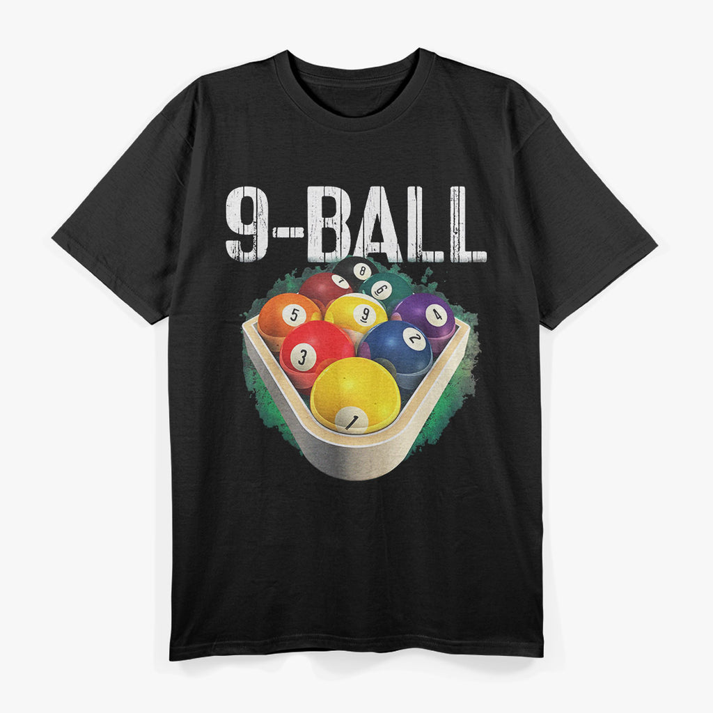 Pool Billiards 9 Ball Game Player Retro Sports Graphic T-Shirt