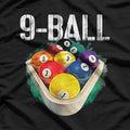 Pool Billiards 9 Ball Game Player Retro Sports Graphic T-Shirt