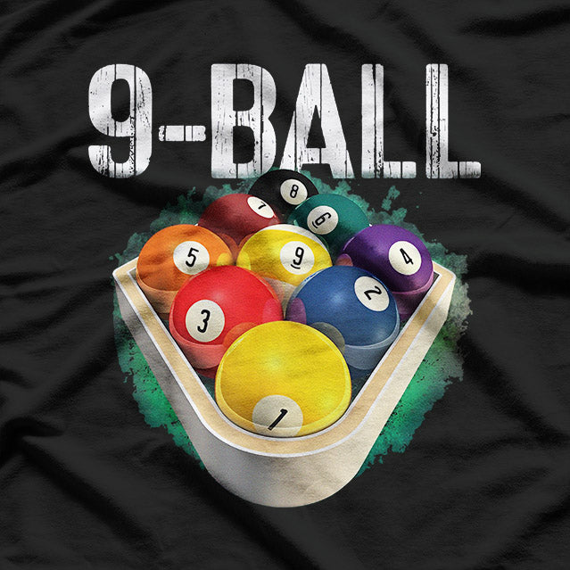 Pool Billiards 9 Ball Game Player Retro Sports Graphic T-Shirt