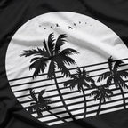 Vintage Birds Sunset Beach Palm Trees Aesthetic Summer T-Shirt