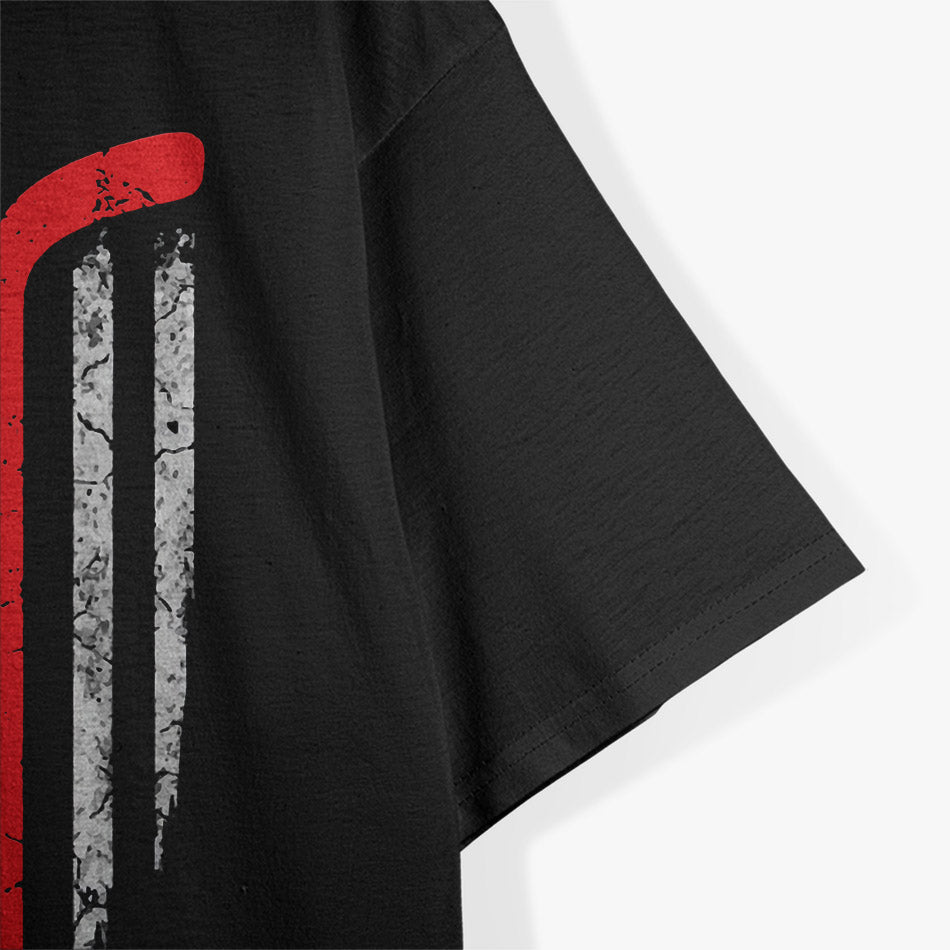 Vintage Hockey American Flag, Hockey Enthusiast T-Shirt