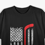 Vintage Hockey American Flag, Hockey Enthusiast T-Shirt