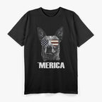 Patriotic Dog Celebrating Independence Day USA Flag T-Shirt