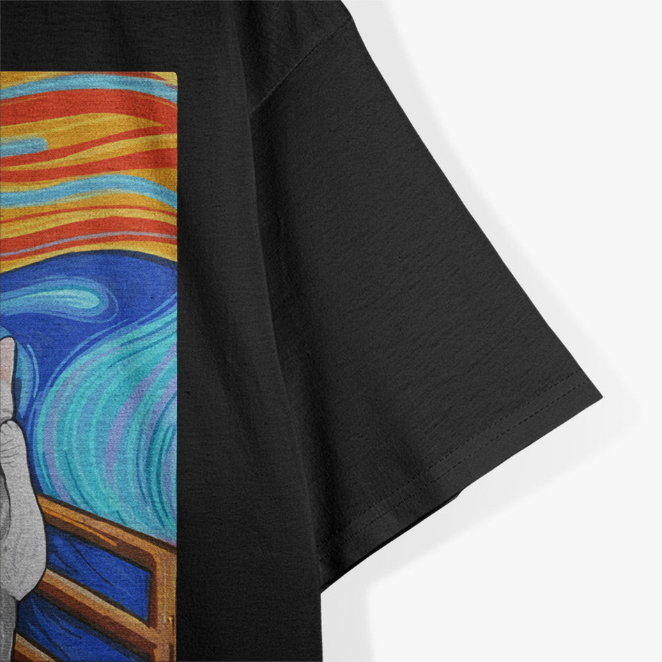 Funny Cat Scream Art - Feline Drama T-Shirt