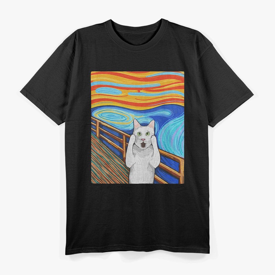 Funny Cat Scream Art - Feline Drama T-Shirt