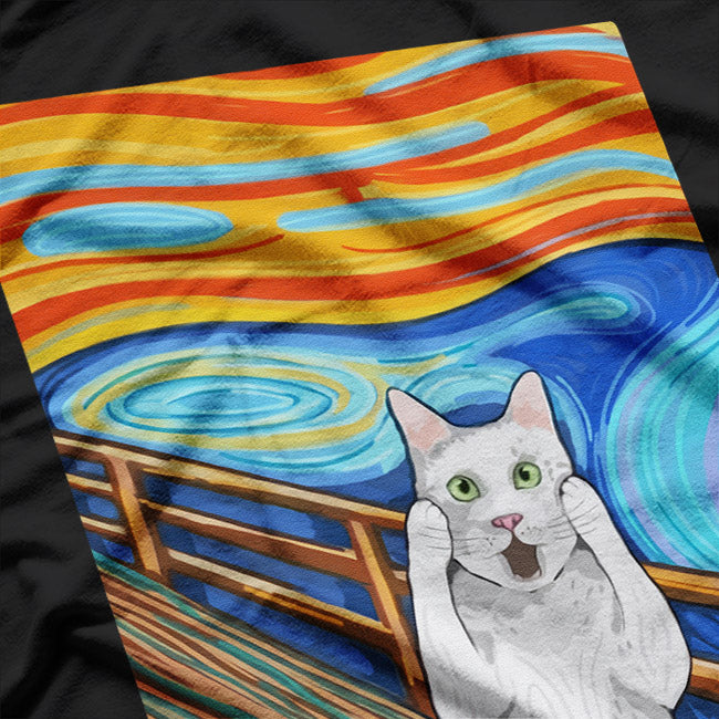 Funny Cat Scream Art - Feline Drama T-Shirt