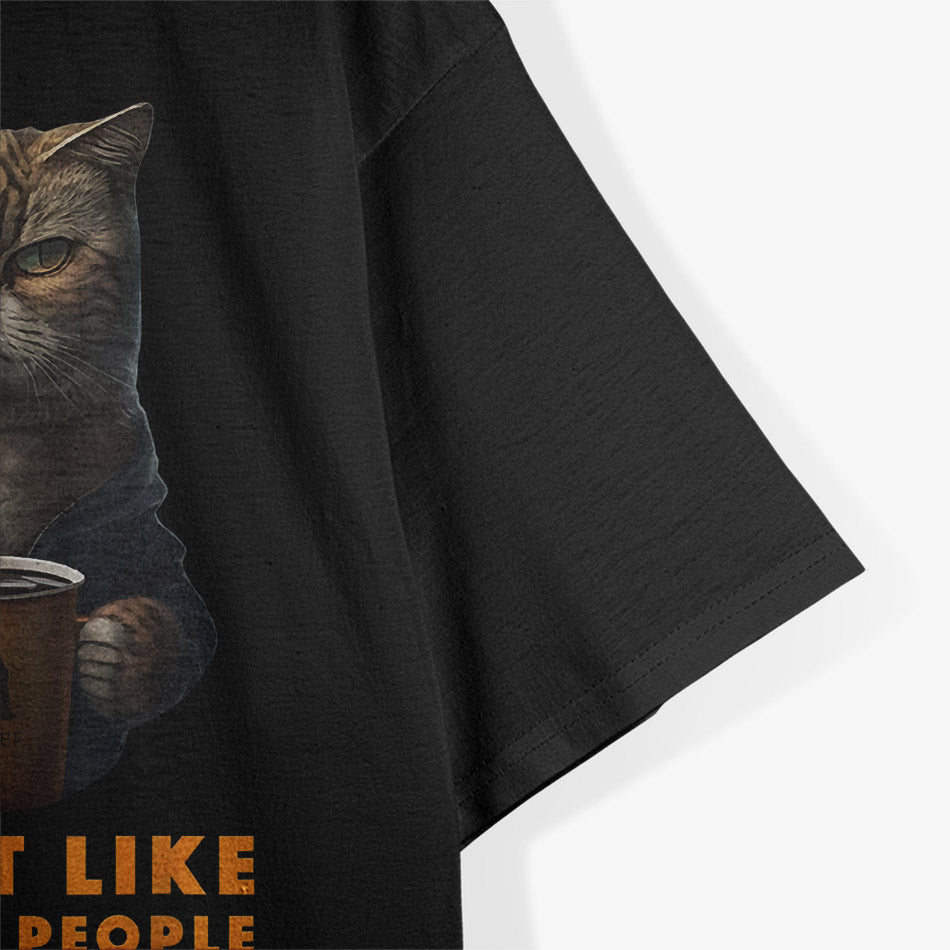 Not A Morning Person Cat Coffee Lover Funny Humor T-Shirt