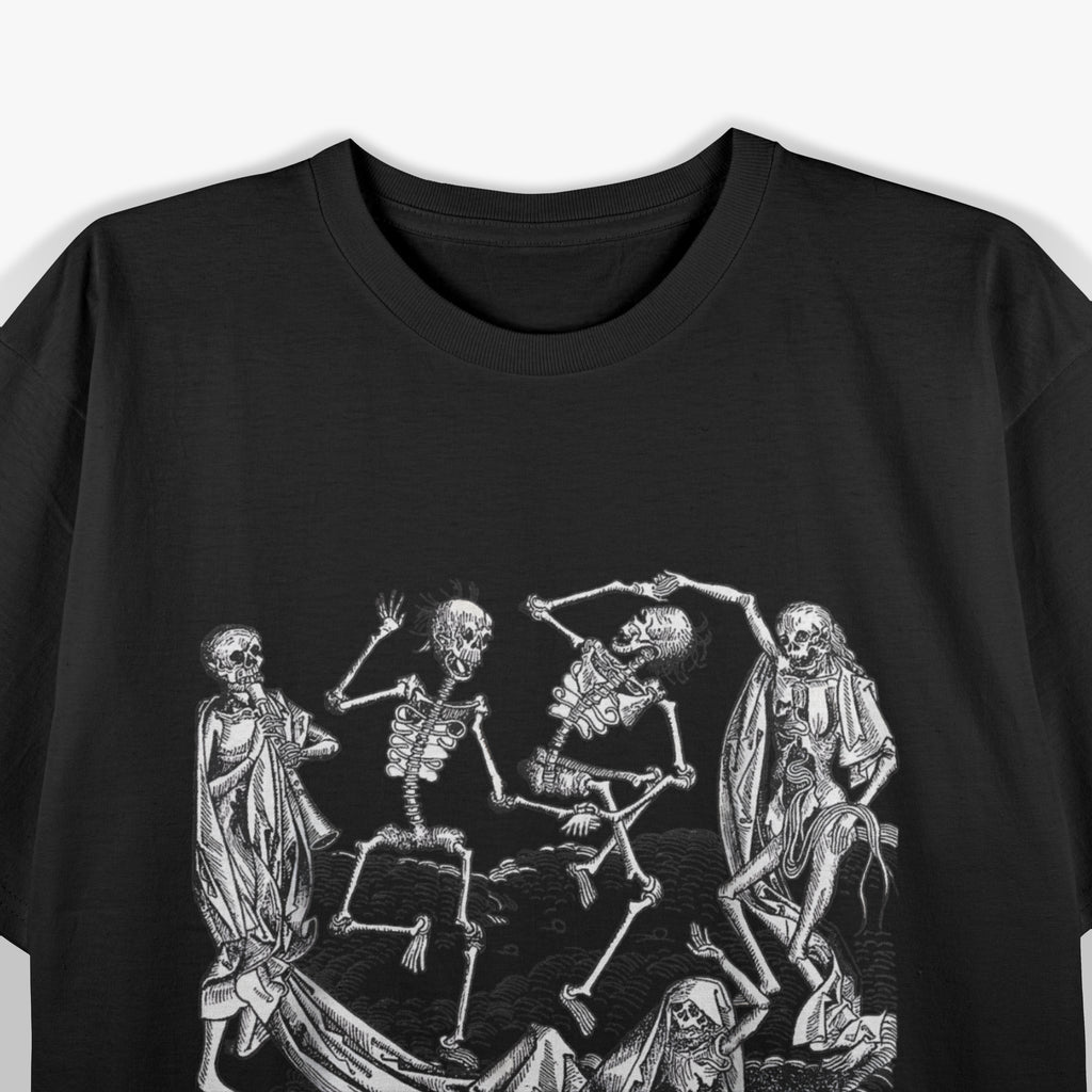 Funny Skeletons Dancing At The Cemetery T-Shirt