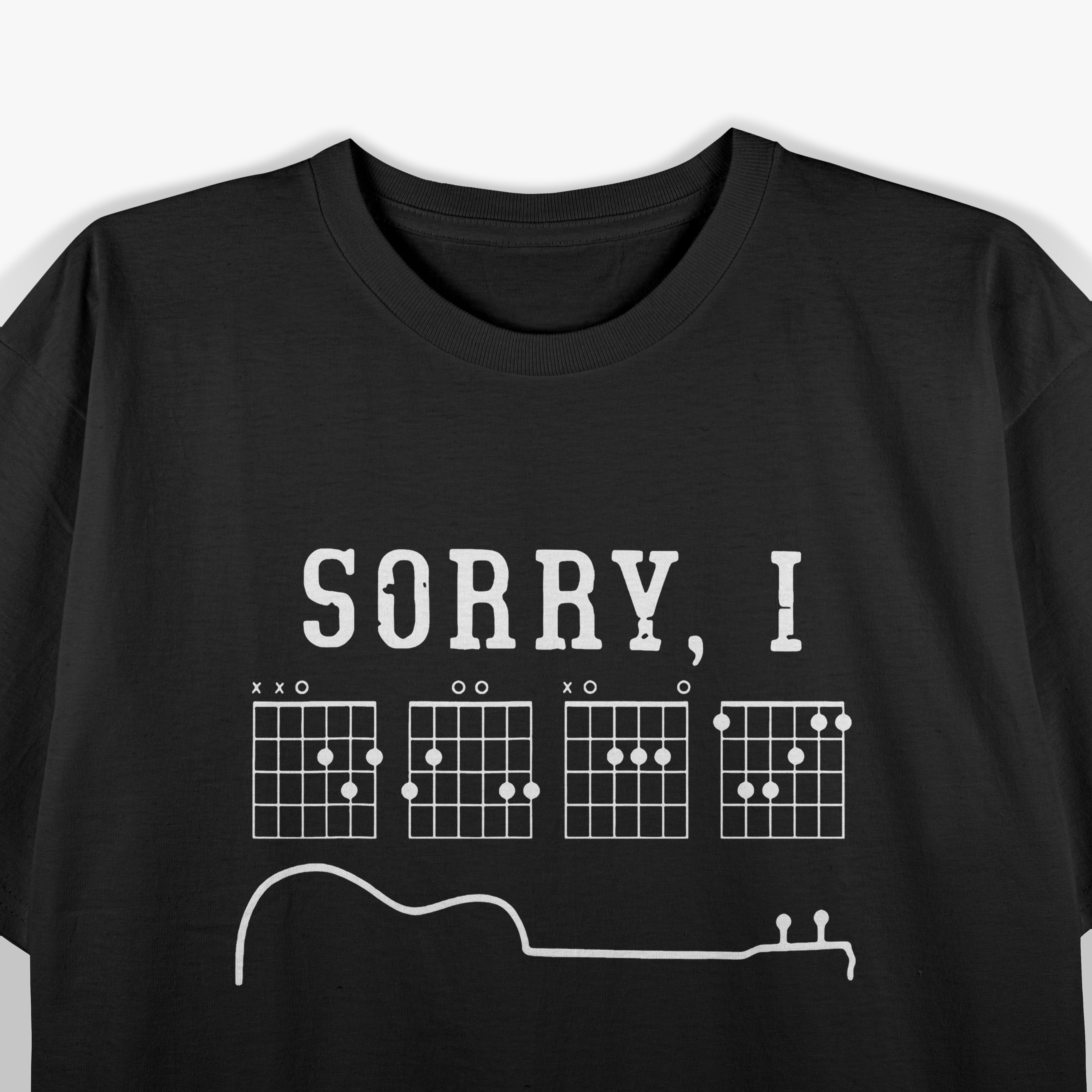 Sorry I-DGAF Funny Hidden Message Guitar Chords For Guitar Lover T-Shirt