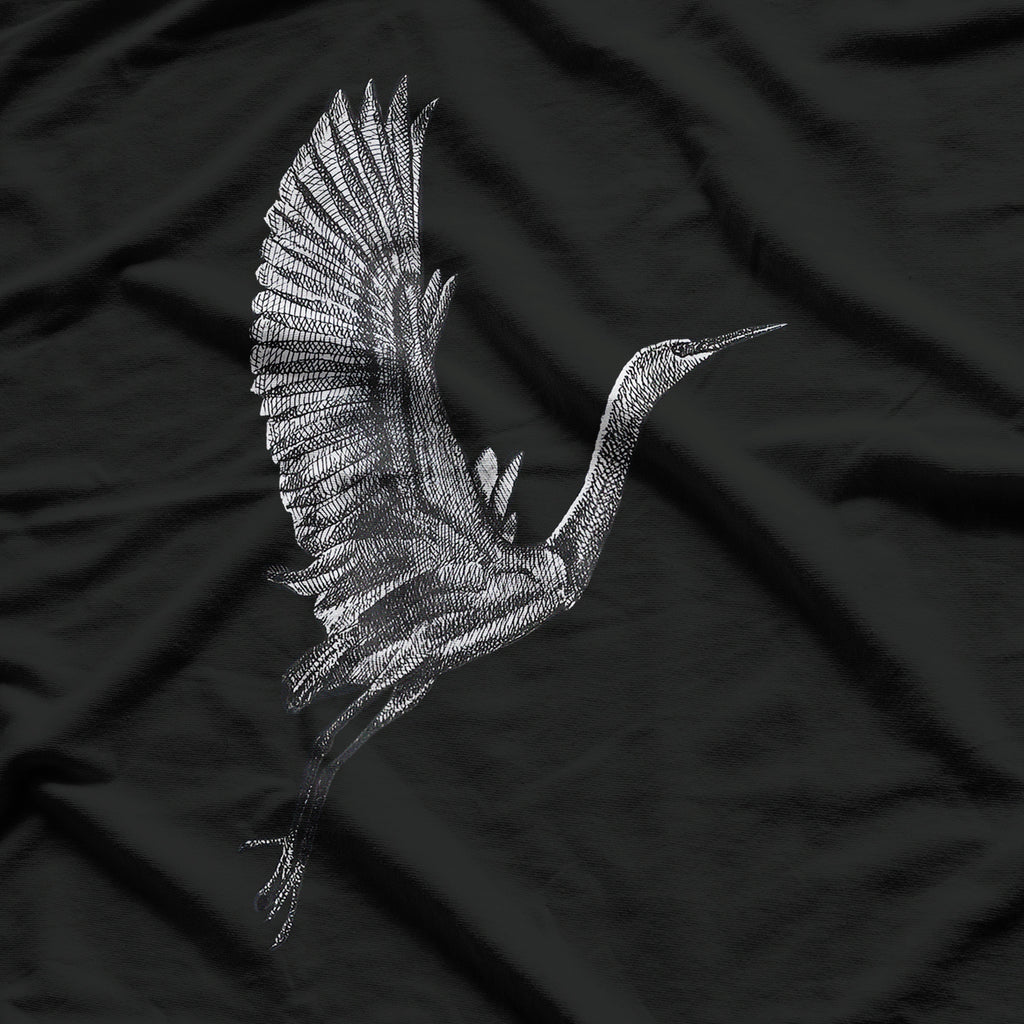 Tai Chi White Flying Crane Qi Gong Illustration T-Shirt