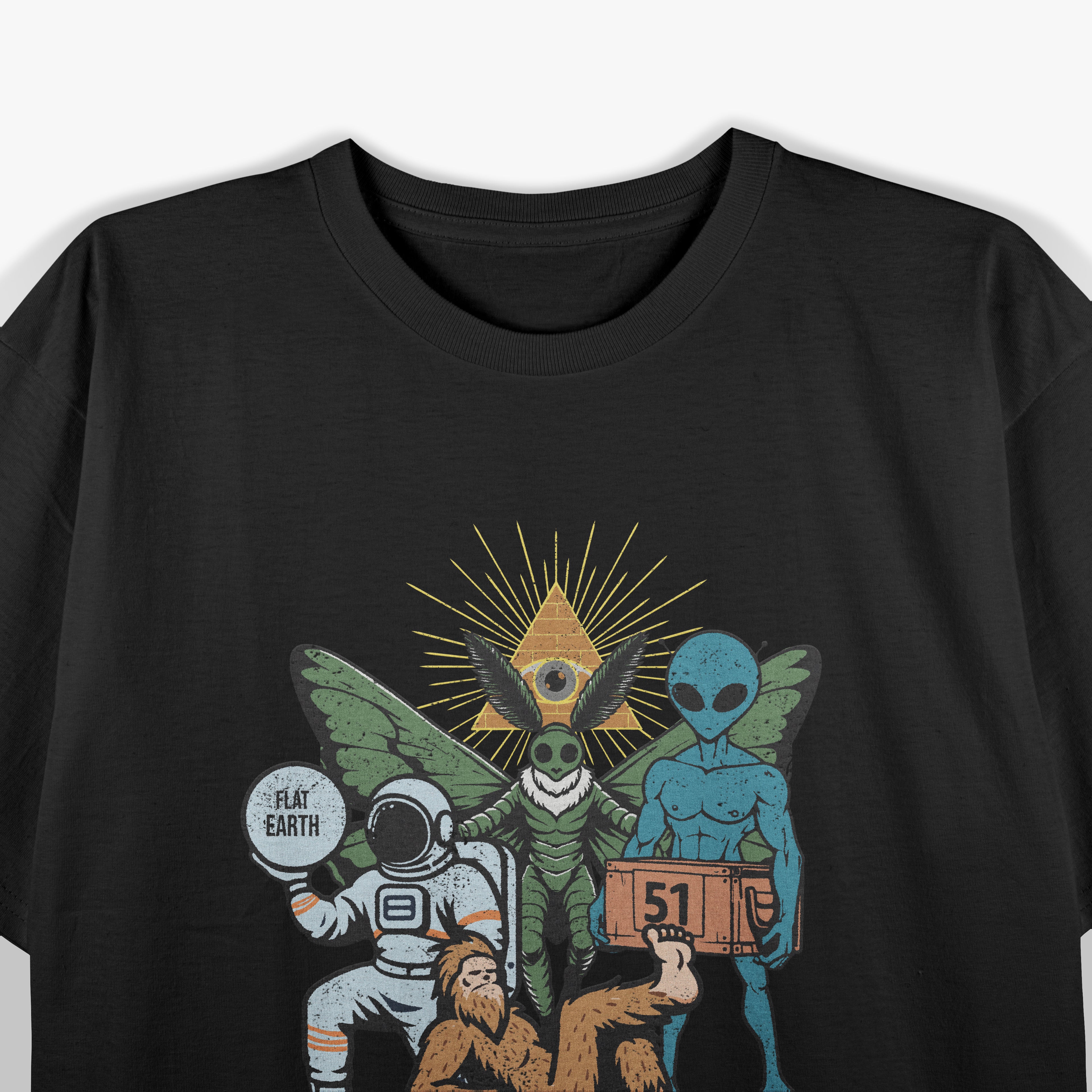 The Conspiracy Club Funny UFO Bigfoot Alien T-Shirt