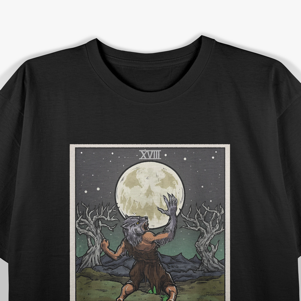 The Moon Tarot Card Halloween Mystery and Intuition T-Shirt