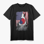 USA South Korea Flag Distressed South Korean Pride T-Shirt