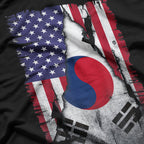 USA South Korea Flag Distressed South Korean Pride T-Shirt