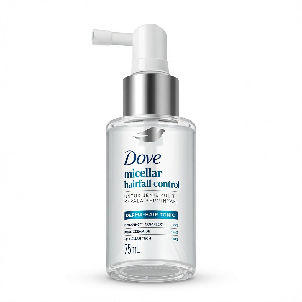 2x Dove Micellar Hairfall Control Hair Tonic 75ml Oily Scalp Hair Booster Care