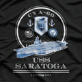 USS Saratoga CVA-60 Naval Ship Military Aircraft Carrier T-Shirt