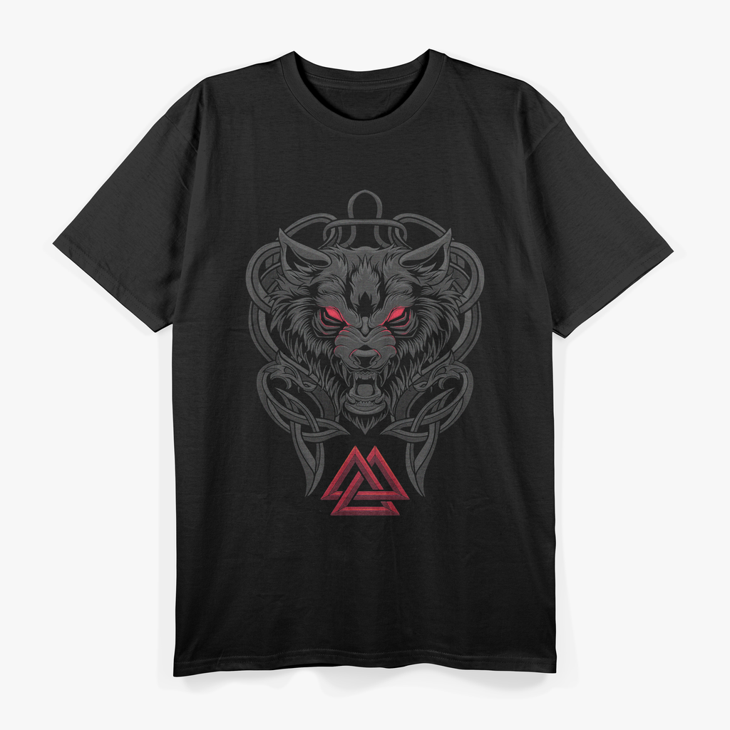 Viking Fenrir - Monstrous Wolf Valknut Norse T-Shirt