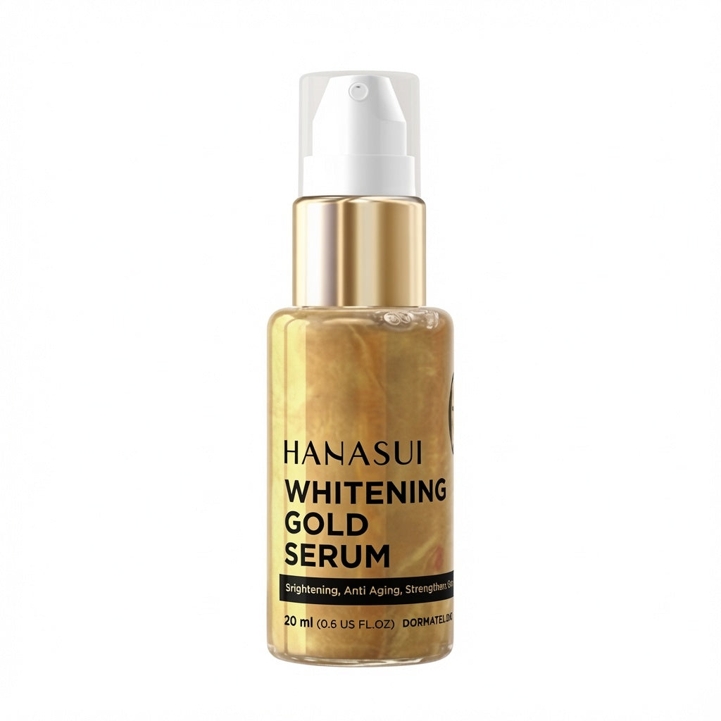 3Pcs Hanasui Whitening Gold Serum 4% Niacinamide 2% Vitamin C Brightening Anti-Aging