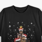 Yorkie Dogs Tree Christmas Xmas Pet Animal Dog Lover T-Shirt