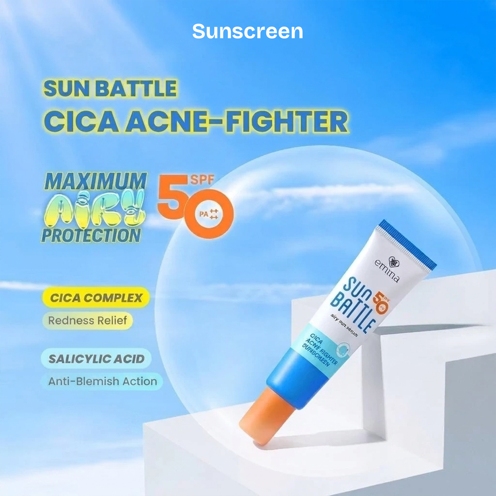Emina Sun Battle SPF 50 PA++++ Cica Acne Fighter Sunscreen (3 pcs)