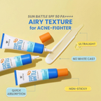 Emina Sun Battle SPF 50 PA++++ Cica Acne Fighter Sunscreen (3 pcs)