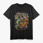 Japanese Dragon and Tiger - A Fierce Duo of Power and Balance T-Shirt