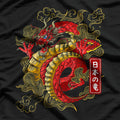 Japanese Dragon Anime Tokyo-Inspired Tattoo Design with Bold Mythical Power T-Shirt