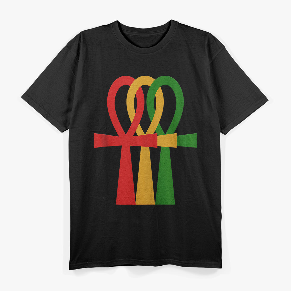 EGYPTIAN SACRED GEOMETRY ANKH CROSS KEMETIC RASTA T-Shirt