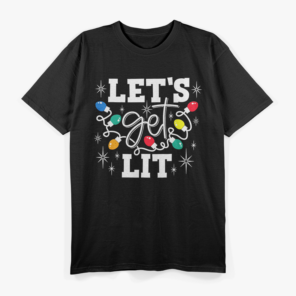 Let’s Get Lit - Funny Christmas Drinking T-Shirt