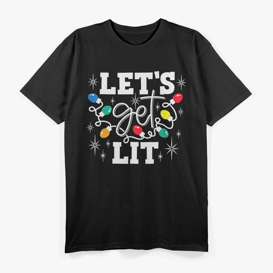 Let’s Get Lit - Funny Christmas Drinking T-Shirt