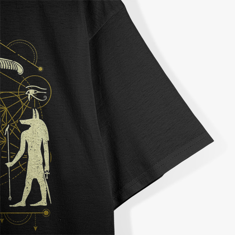 Egyptian Sacred Geometry Ankh and Horus Symbolism T-Shirt