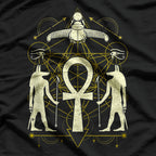 Egyptian Sacred Geometry Ankh and Horus Symbolism T-Shirt
