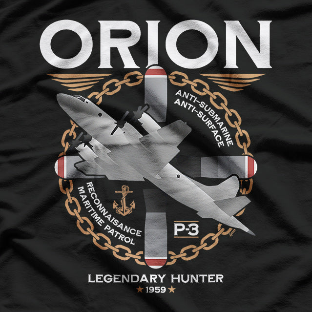 P-3 Orion Anti-Submarine Warfare Naval Patrol Aircraft T-Shirt
