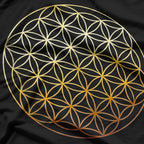 Flower of Life Symbol Sacred Gold Geometry Design T-Shirt