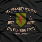 US Army 1st Infantry Division Veteran The Fighting First T-Shirt
