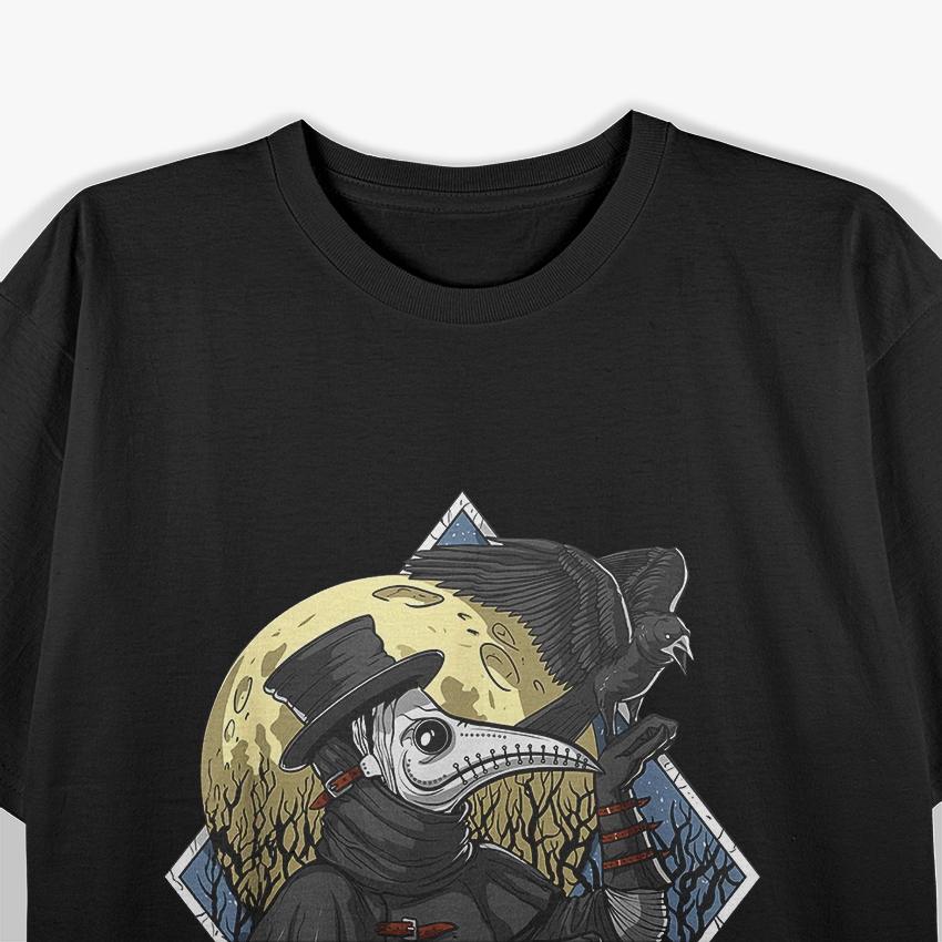 Plague Doctor - Steampunk Raven Medieval Fantasy T-Shirt