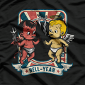 Retro Smoking Angel & Devil - Devilish Cupid Vibes T-Shirt