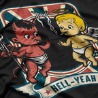 Retro Smoking Angel & Devil - Devilish Cupid Vibes T-Shirt
