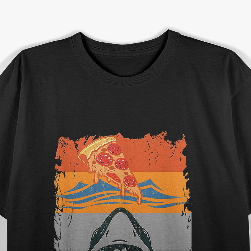 Pizza Shark Vintage - Funny Food Lover Retro T-Shirt