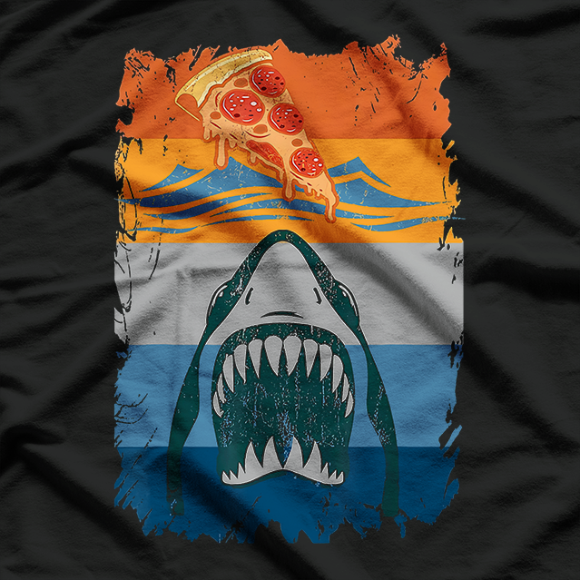 Pizza Shark Vintage - Funny Food Lover Retro T-Shirt